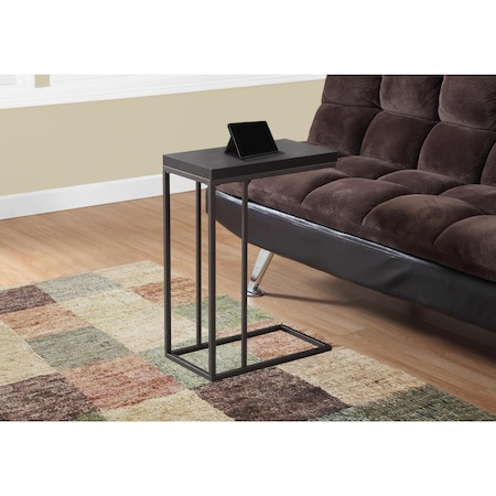 Gfancy Fixtures 25.25 in. Cappuccino Particle Board & Bronze Metal Accent Table GF3655589